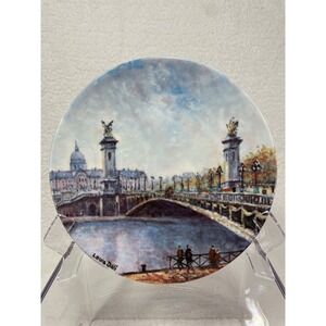 Louis Dale 'Le Pont Alexandre III' 8.5"‎ Limoges Porcelain  Plate EUC